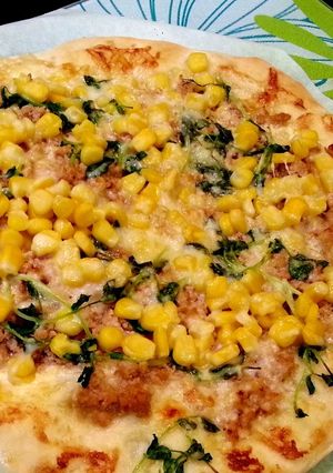 ストック鶏そぼろで☆ピザ-レシピのメイン写真