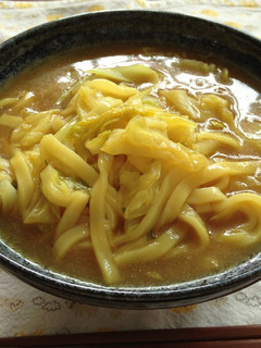 インスタントカレーうどんにはキャベツ!-レシピのメイン写真