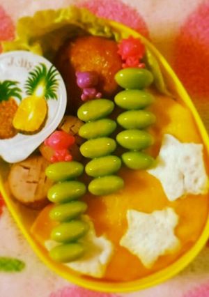 ☆がポイント！簡単オムライスお弁当-レシピのメイン写真