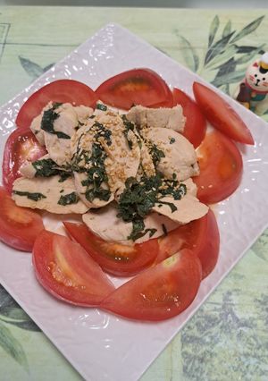 シソたっぷりトマトと蒸し鶏のおかずサラダ-レシピのメイン写真