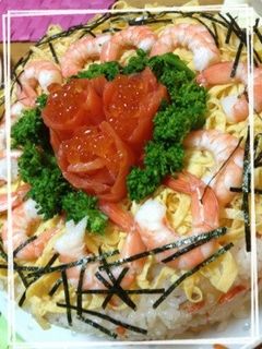 簡単‼ひな祭りちらし寿司ケーキ♡-レシピのメイン写真