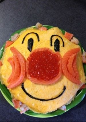 誕生日にアンパンマン寿司ケーキ！-レシピのメイン写真