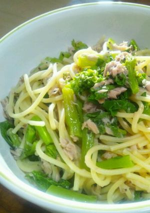 菜の花とツナのシンプルパスタ-レシピのメイン写真