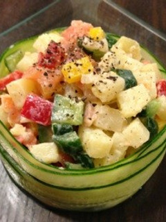 マヨネーズなし!角切りポテトサラダ❁-レシピのメイン写真