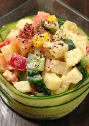マヨネーズなし！角切りポテトサラダ❁-レシピのメイン写真