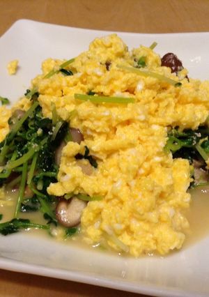 豆苗と椎茸の明太子バター-レシピのメイン写真