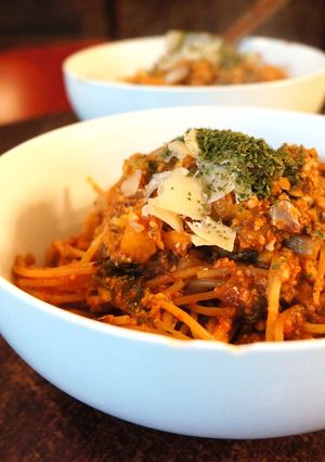 ビーガンの粗みじん大豆でミートソース-レシピのメイン写真