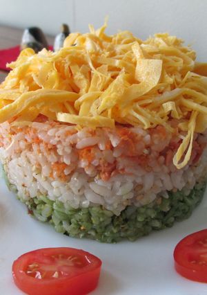 ひな祭り♪菱餅カラーのご飯♪-レシピのメイン写真