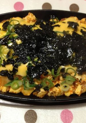 簡単！！韓国風☆キムチ＆豆腐の鉄板焼き-レシピのメイン写真