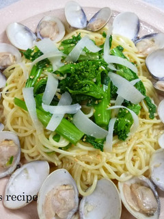 菜の花とはまぐりのスパゲティー♪-レシピのメイン写真