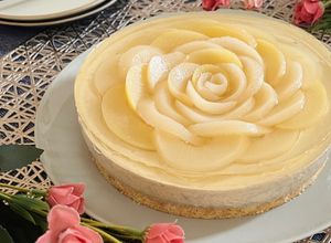 おもてなしに！桃と紅茶のレアチーズケーキ-レシピのメイン写真