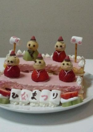 おひな祭りのひな段ケーキ-レシピのメイン写真