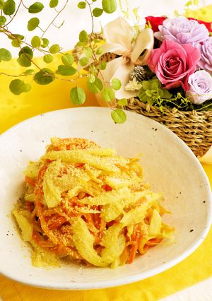 生姜風味☆人参とセロリの胡麻味噌炒め-レシピのメイン写真