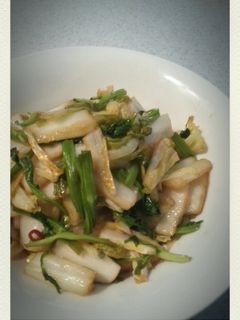 白菜の漬け物とセリの炒め物-レシピのメイン写真