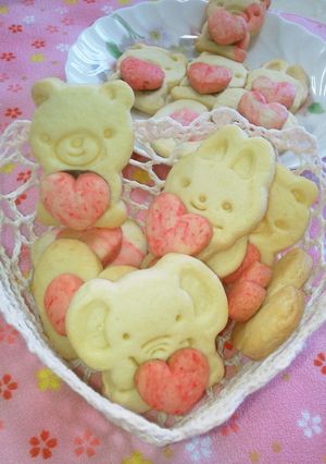 可愛いハート♡をもった動物クッキー♡-レシピのメイン写真