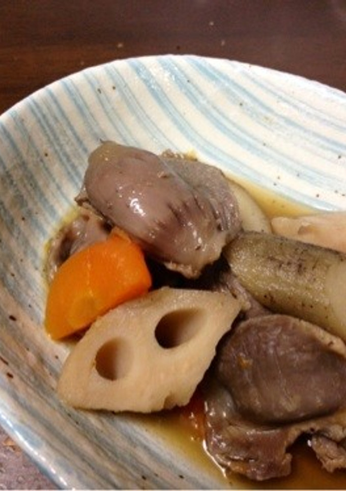 生姜風味の☆やわらか砂肝と根菜の煮物-レシピのメイン写真