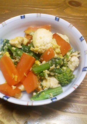 炒り豆腐、菜の花と一緒に-レシピのメイン写真