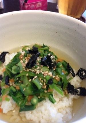 胃休めに。かぶの葉のお茶漬け-レシピのメイン写真