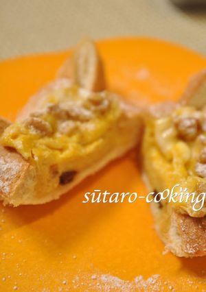 食パンでキッシュ！甘いプディングキッシュ-レシピのメイン写真