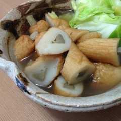 รูปของ 春キャベツとゴボウ天のさっと煮