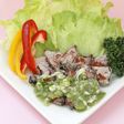 カツオ竜田揚げ そら豆ソースかけ