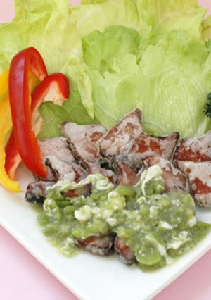 カツオ竜田揚げ　そら豆ソースかけ-レシピのメイン写真