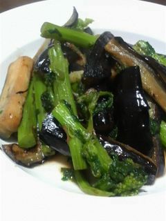 菜の花と長茄子の中華風炒め-レシピのメイン写真
