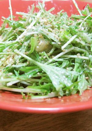 水菜のクリームチーズ梅サラダ-レシピのメイン写真