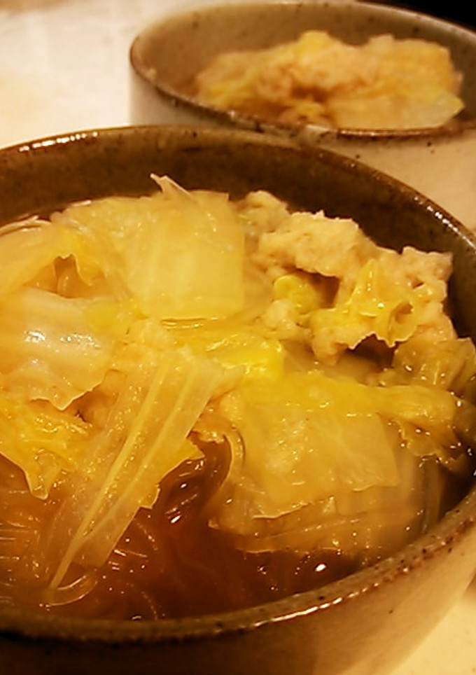 白菜のくたくた煮～春雨とあげをお供に～-レシピのメイン写真
