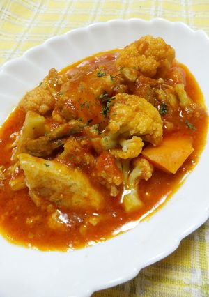 豚肉とカリフラワーのトマト煮込み-レシピのメイン写真