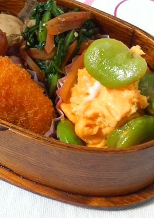 弁当❤春色そらまめのスクランブルエッグ❤-レシピのメイン写真