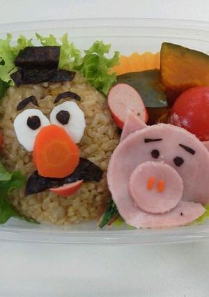 Mrポテトヘッド&ハム♡キャラ弁-レシピのメイン写真