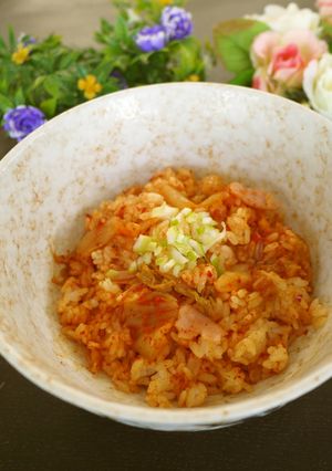 レンジで３分！　驚きの速攻キムチ炒飯♫-レシピのメイン写真