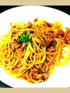 なめたけとツナの和風パスタ-レシピのメイン写真