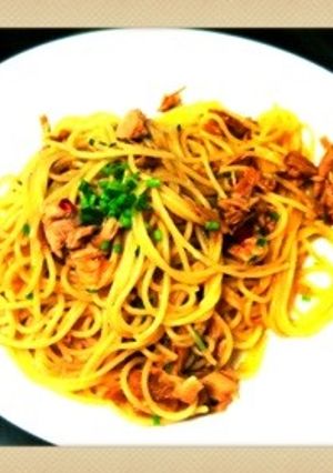 なめたけとツナの和風パスタ-レシピのメイン写真
