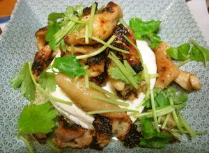 塩麹漬け とり皮　カリカリ焼き　豆腐のせ-レシピのメイン写真