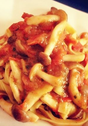 バジルトマトときのこのパスタ-レシピのメイン写真