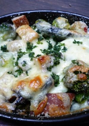 春野菜とパンのチーズ焼き　京都カフェ-レシピのメイン写真