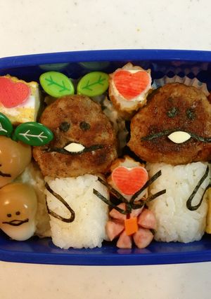 なめこ＆双葉なめこ　キャラ弁-レシピのメイン写真