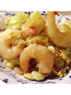 エビと卵とキャベツのオイスターソース炒め-レシピのメイン写真