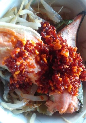 低糖質】鮭ともやしのレンジ蒸し-レシピのメイン写真
