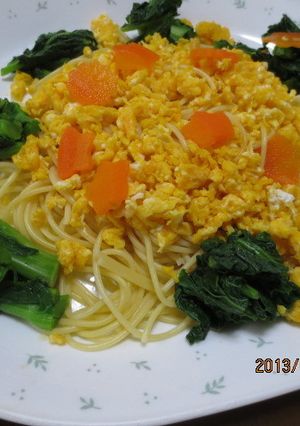 お花畑、スパゲティー-レシピのメイン写真