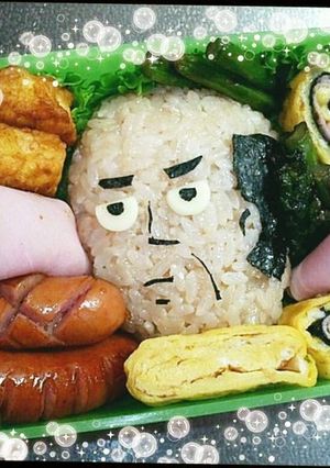 キャラ弁　ＬＩＮEスタンプ～ハゲおじさん-レシピのメイン写真