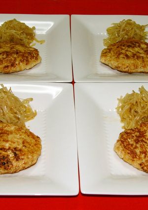 鶏豆腐入りハンバーグ★玉葱＋生姜＋調味料-レシピのメイン写真