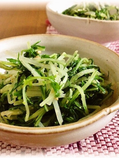金ごまゴマ香る。水菜のごまたっぷりナムル-レシピのメイン写真