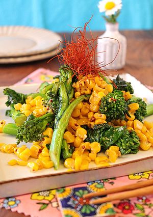 菜の花とコーンのコンソメマスタード炒め☆-レシピのメイン写真