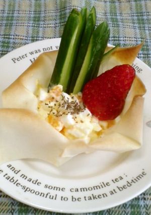 ♪春巻きの皮で！食べられるカップな器♪-レシピのメイン写真