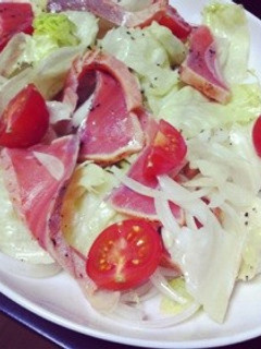 冷凍サーモンのお刺身でイタリアンサラダ☆-レシピのメイン写真