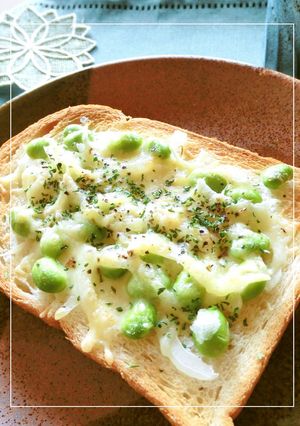 枝豆×玉葱　ガーリック風味トースト-レシピのメイン写真