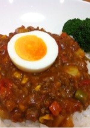 簡単!水なしで作るトマトのドライカレー-レシピのメイン写真